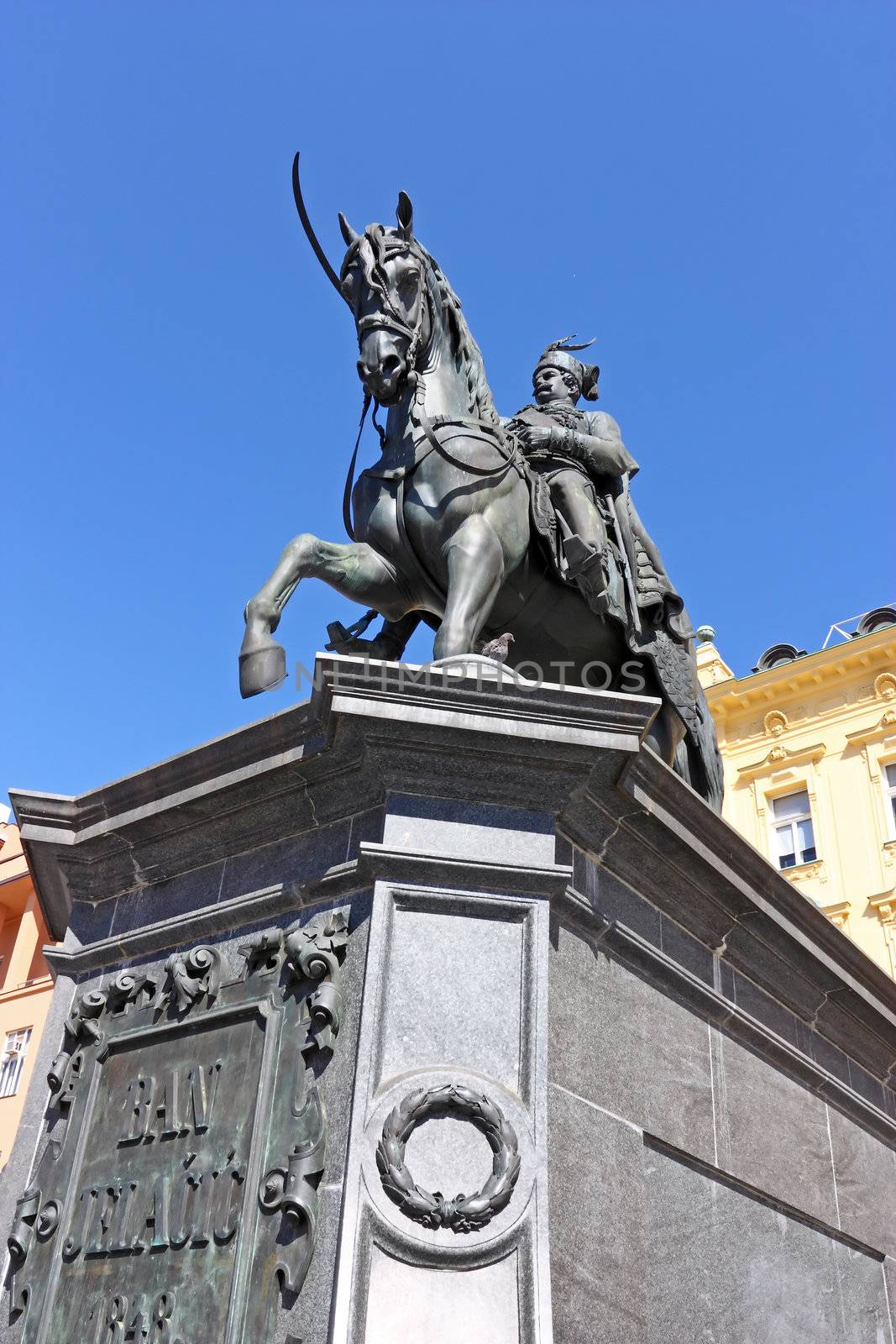 Monument to Ban Jelacic on city square, Zagreb