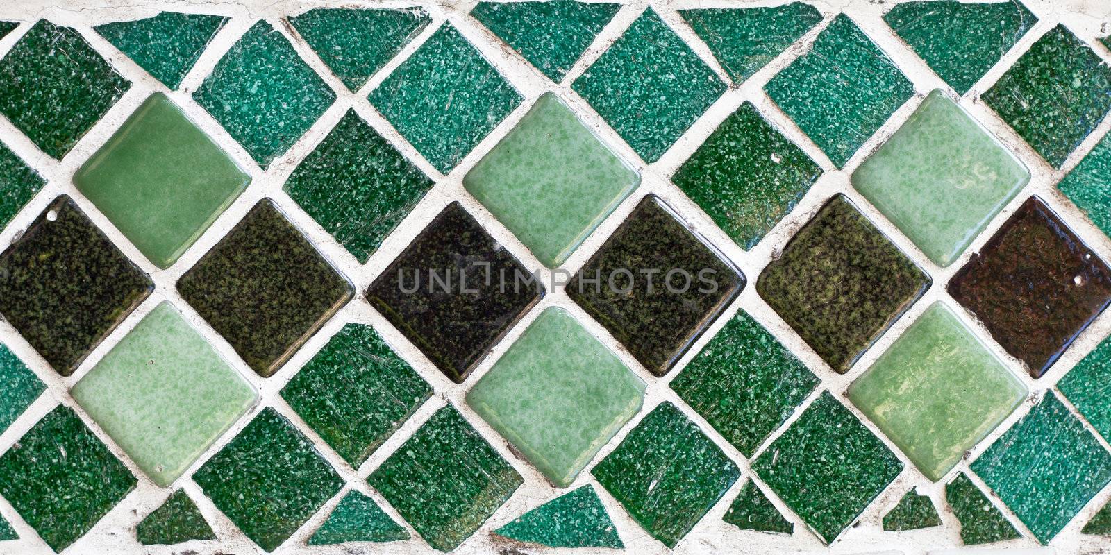 Green and brown tiles as a background image