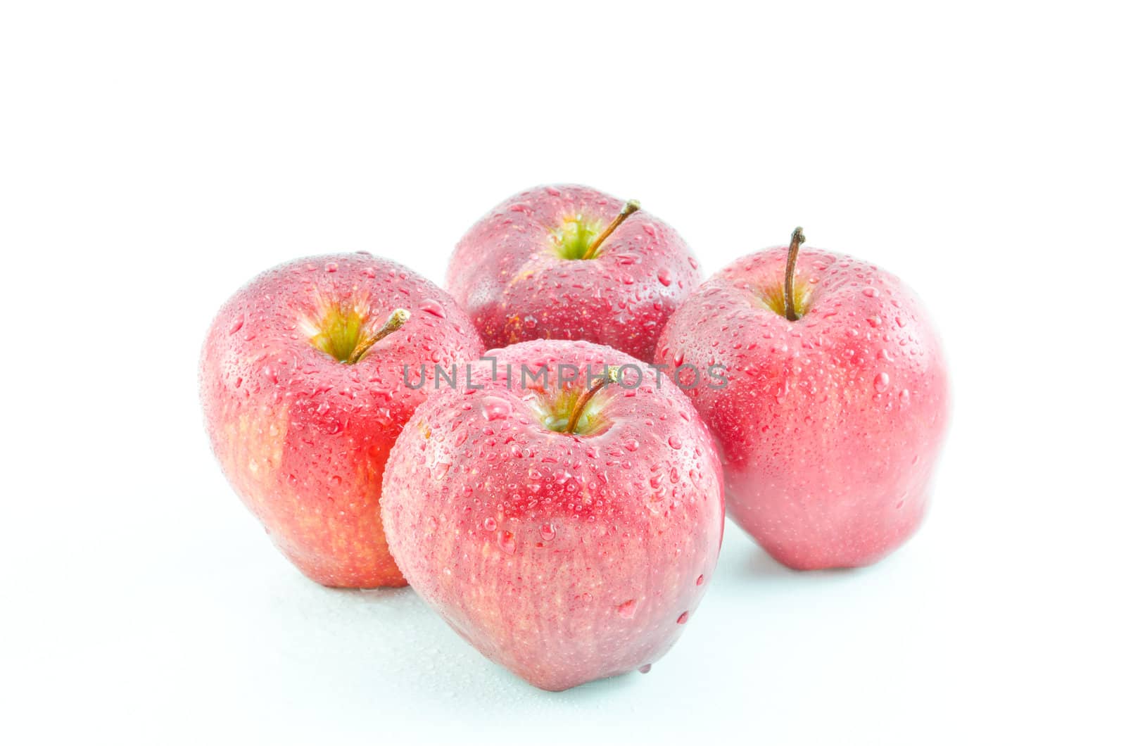 Red apples were isolated on white background