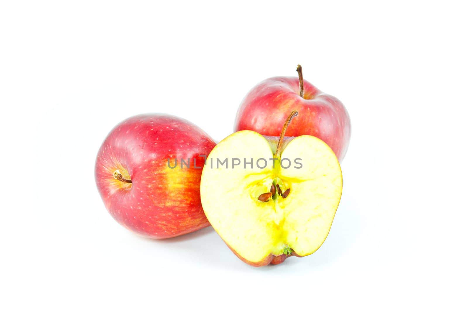 Red apples were isolated on white background