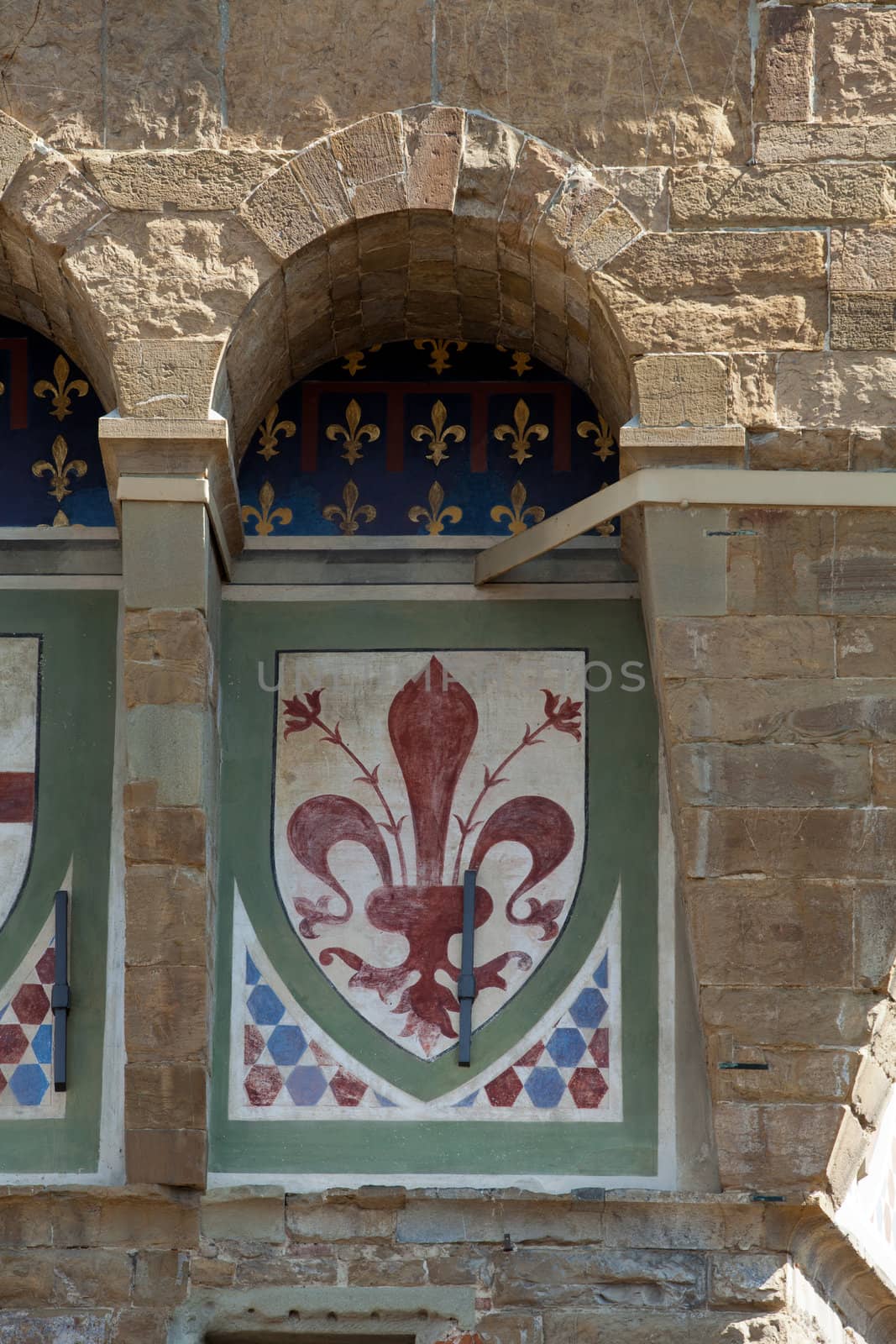 Florence - coats of arms on the wall Palazzo Vecchio