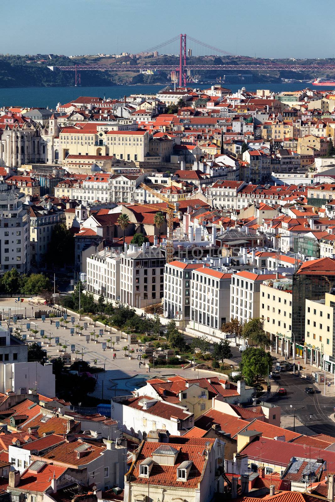vertical view of Lisbon, Portugal