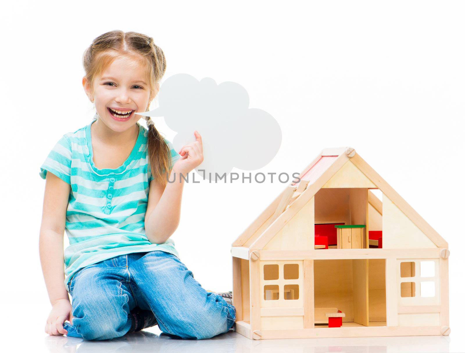 girl with a toy house by GekaSkr