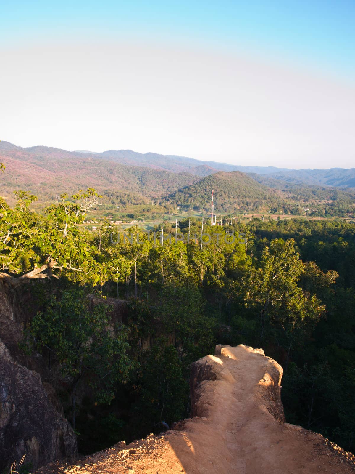 View from a cliff valleys in Pai Canyon (Kong Lan), Maehongson, by gururugu