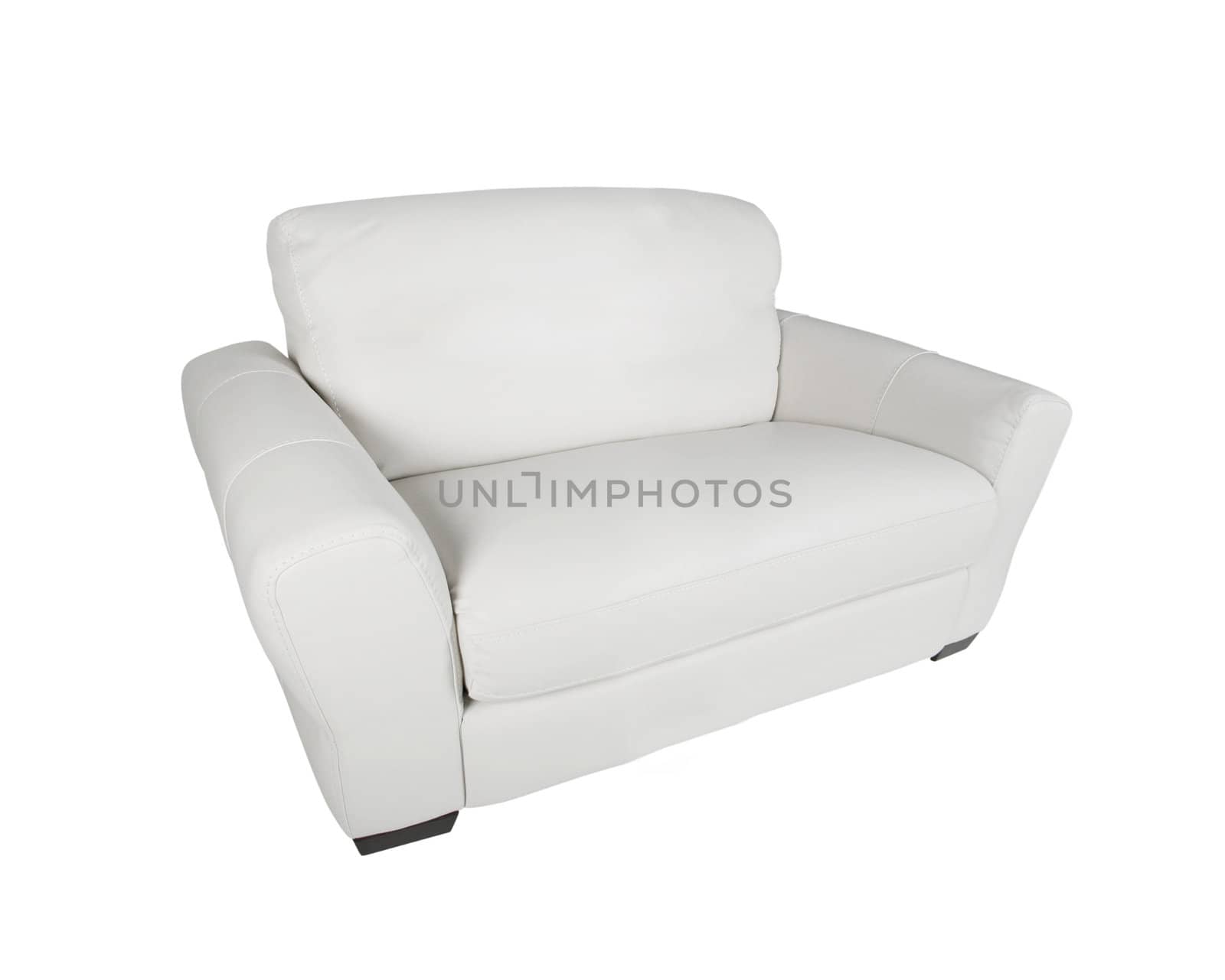 leather white armchair isolated