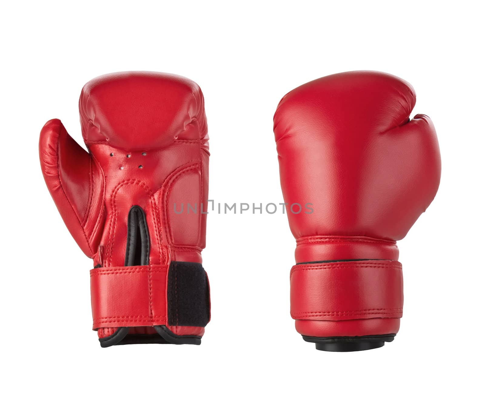 Red boxing gloves isolated on white
