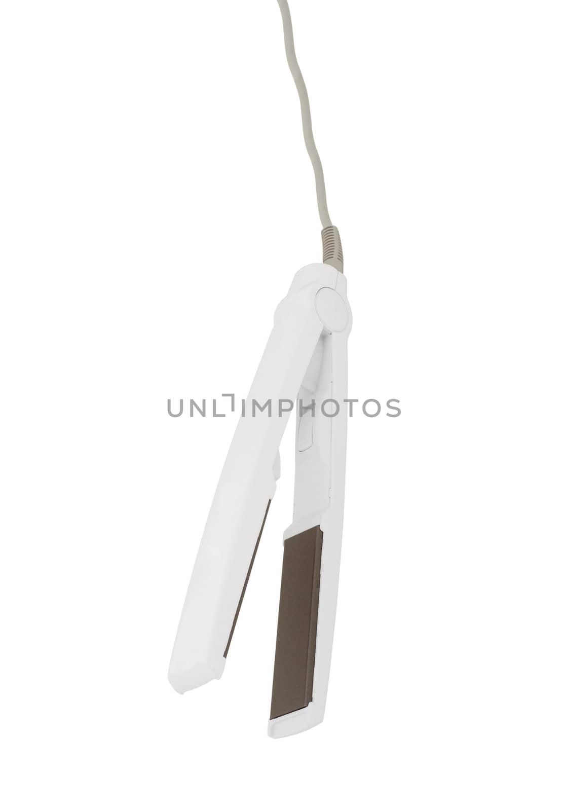 electric iron for hair isolated on white