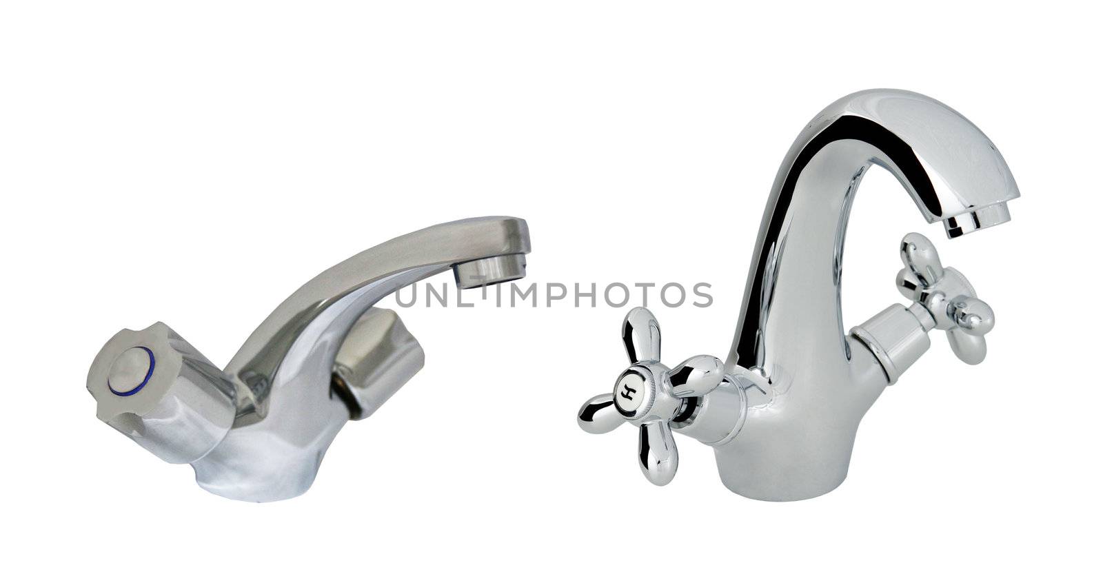 old with modern stainless steel tap