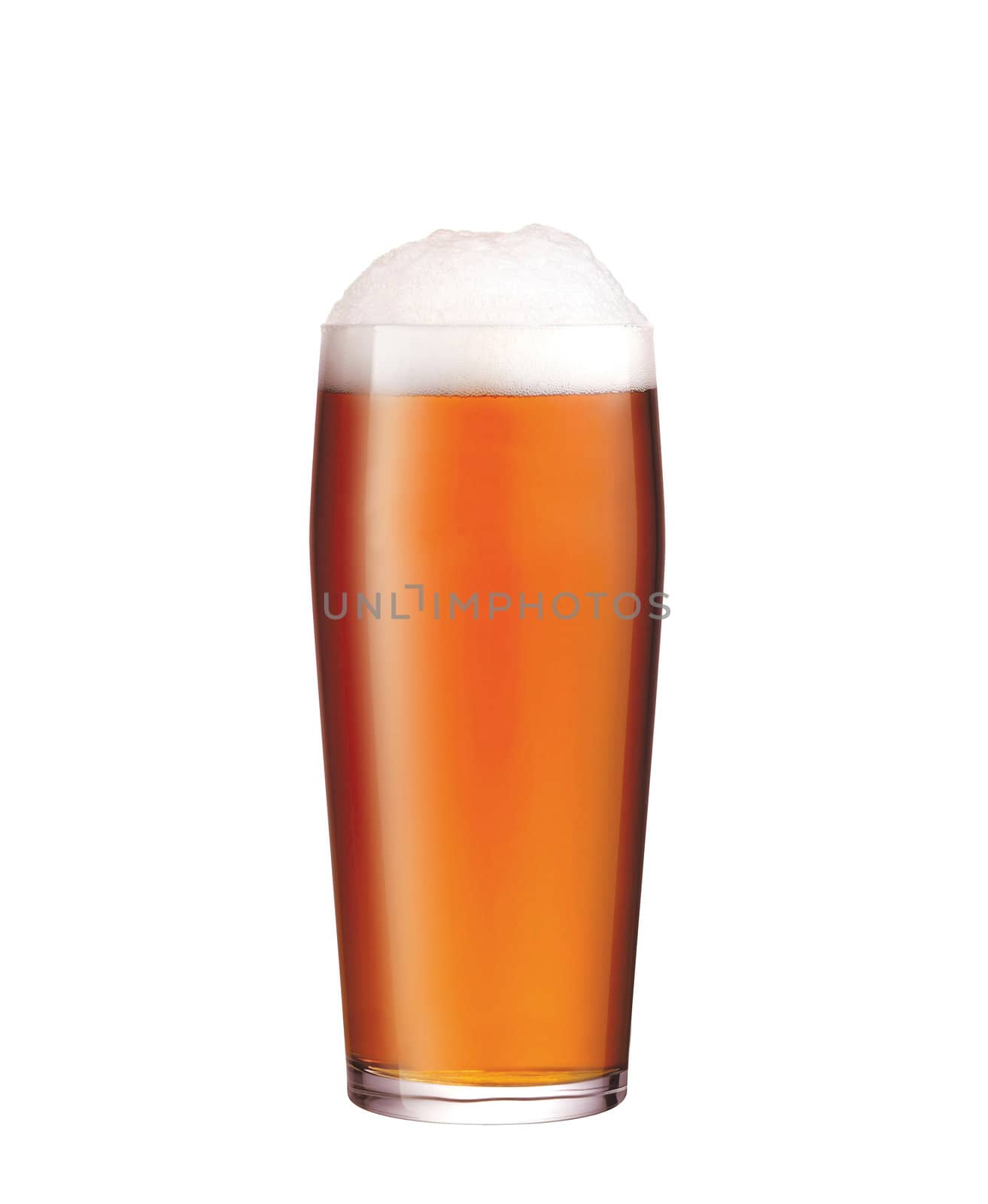 glass with beer on white background