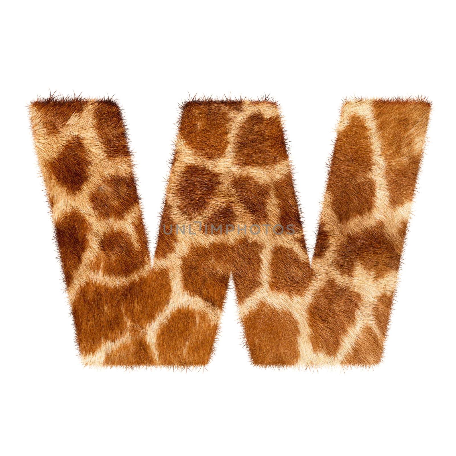 Letter from giraffe style fur alphabet. Isolated on white background. With clipping path.