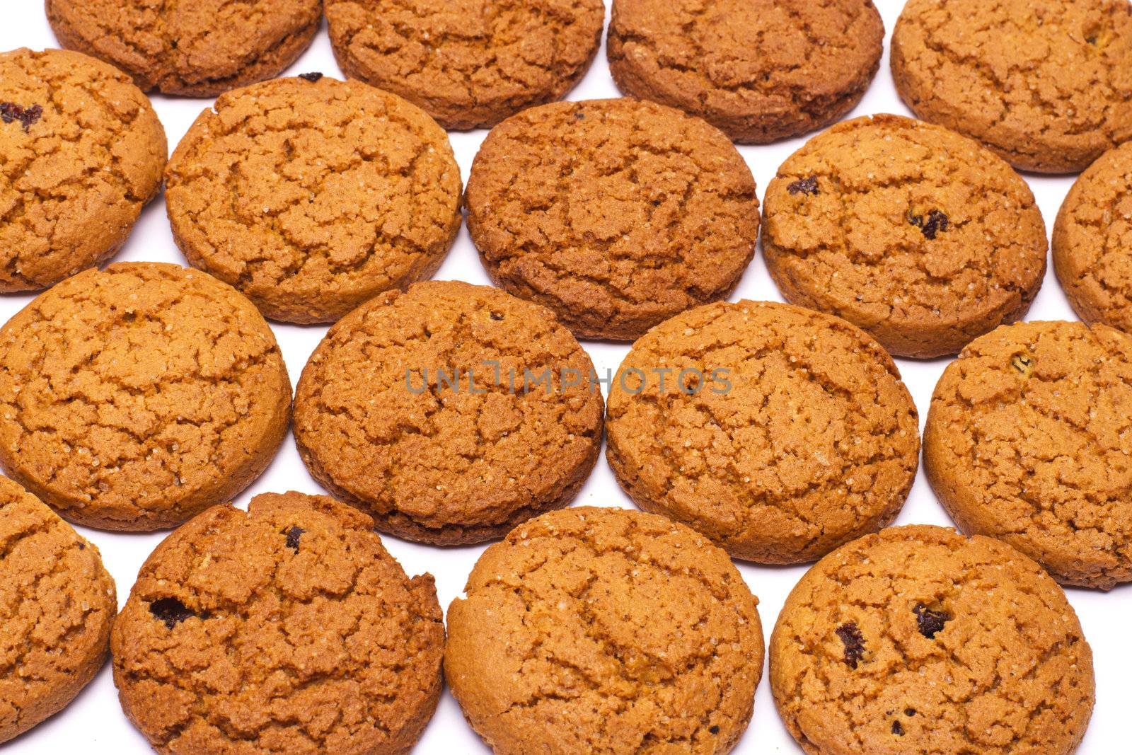 Close up of delicious chocolate chip cookies background