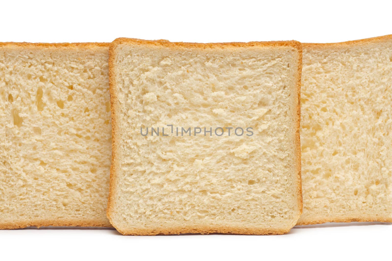 sliced bread on white background