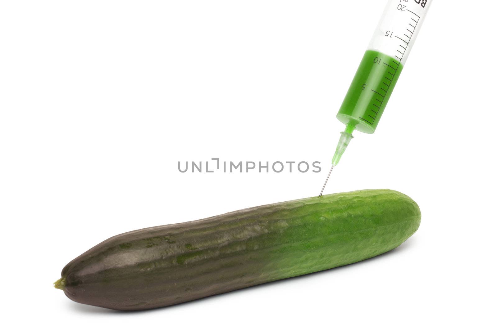cucumber and syringe - concept