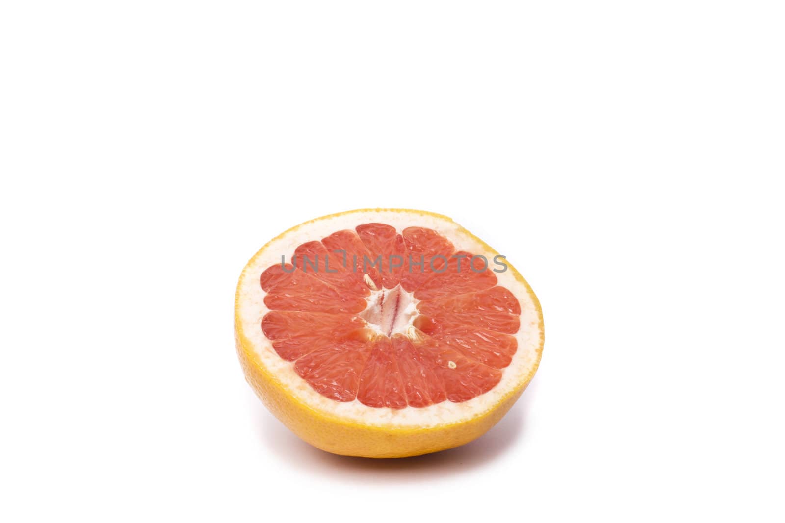 slice of grapefruit isolated on white background