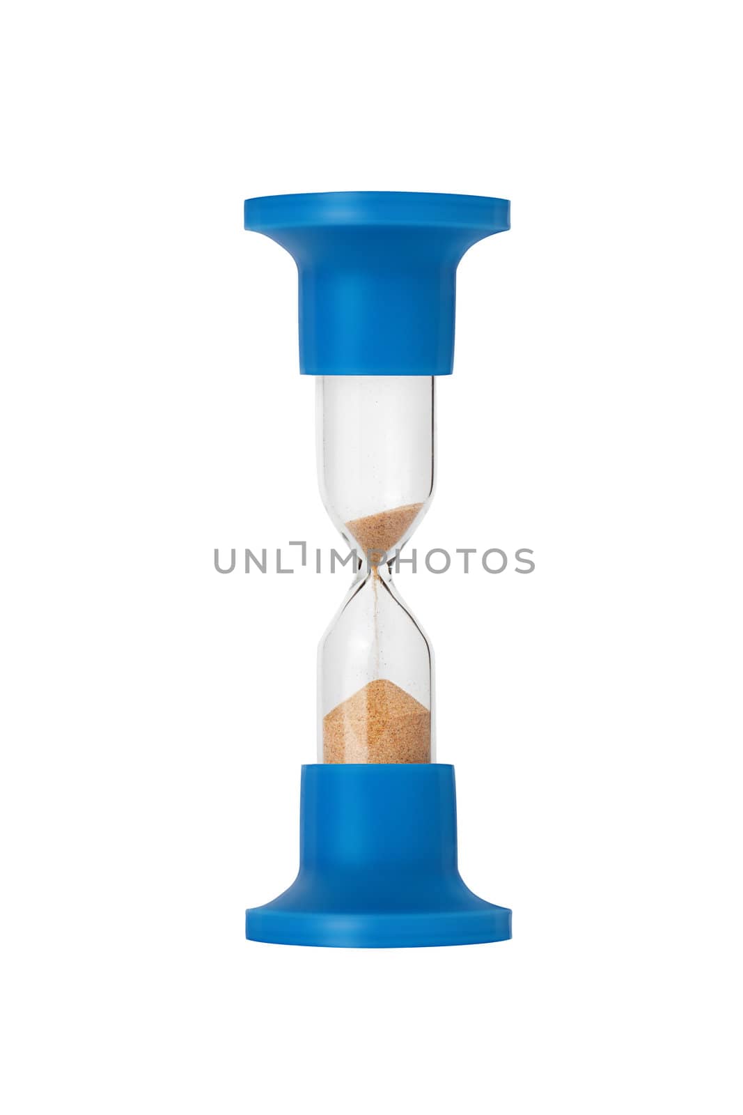 Blue sand-glass isolated on white background