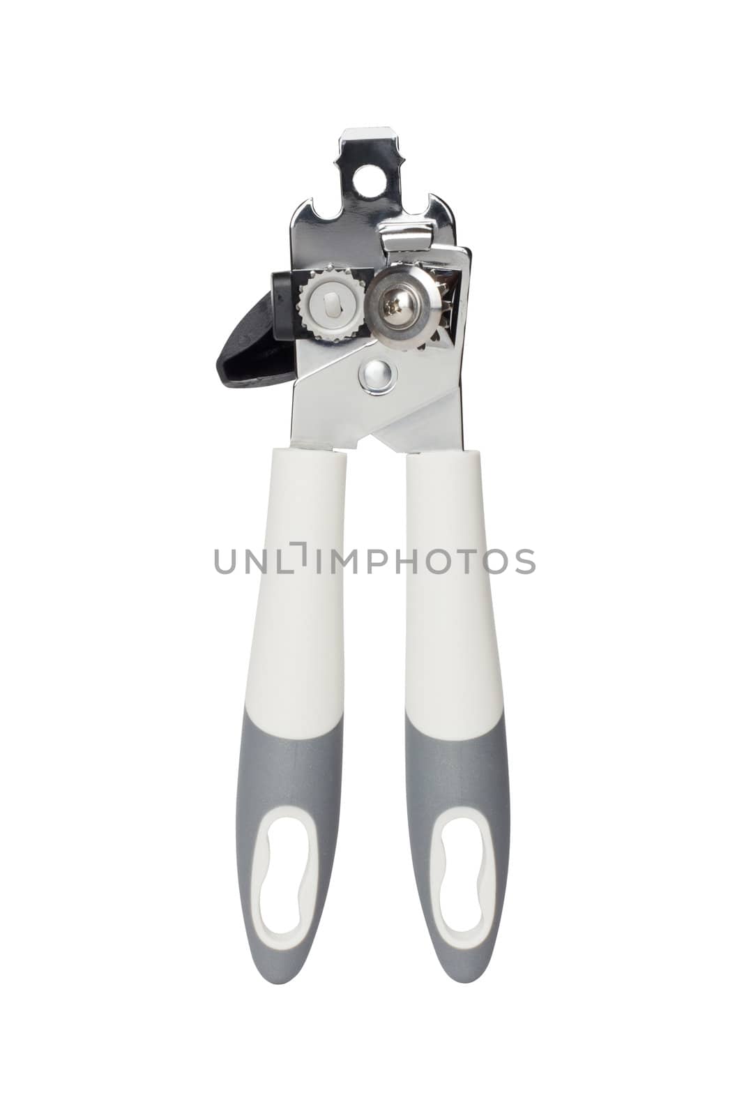 Can opener - equipment for opening cans. Isolated on white background