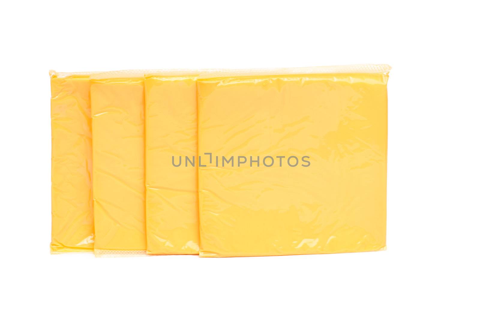 cheese slices on white background.