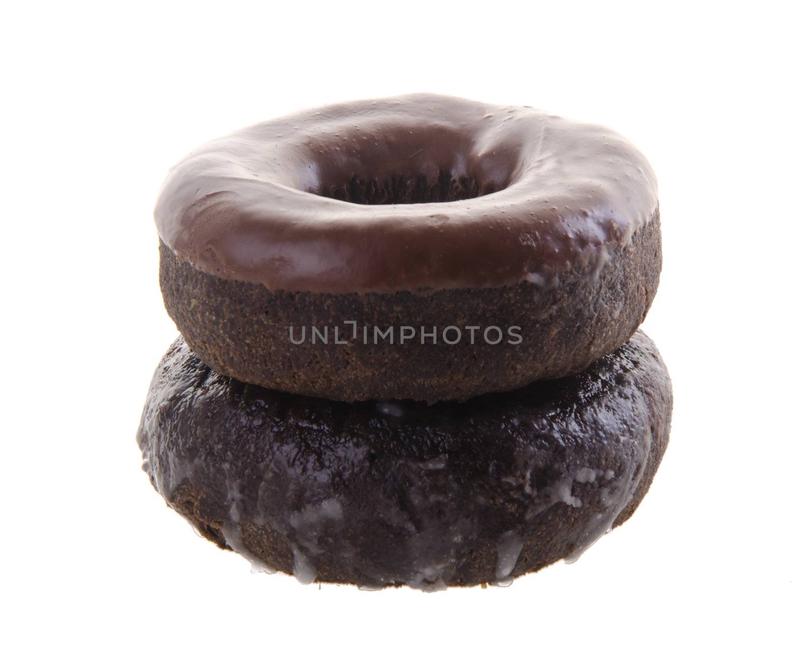 donuts, chocolate donuts on background