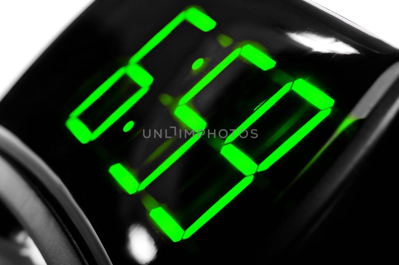 Display digital clock displays the time 6.59