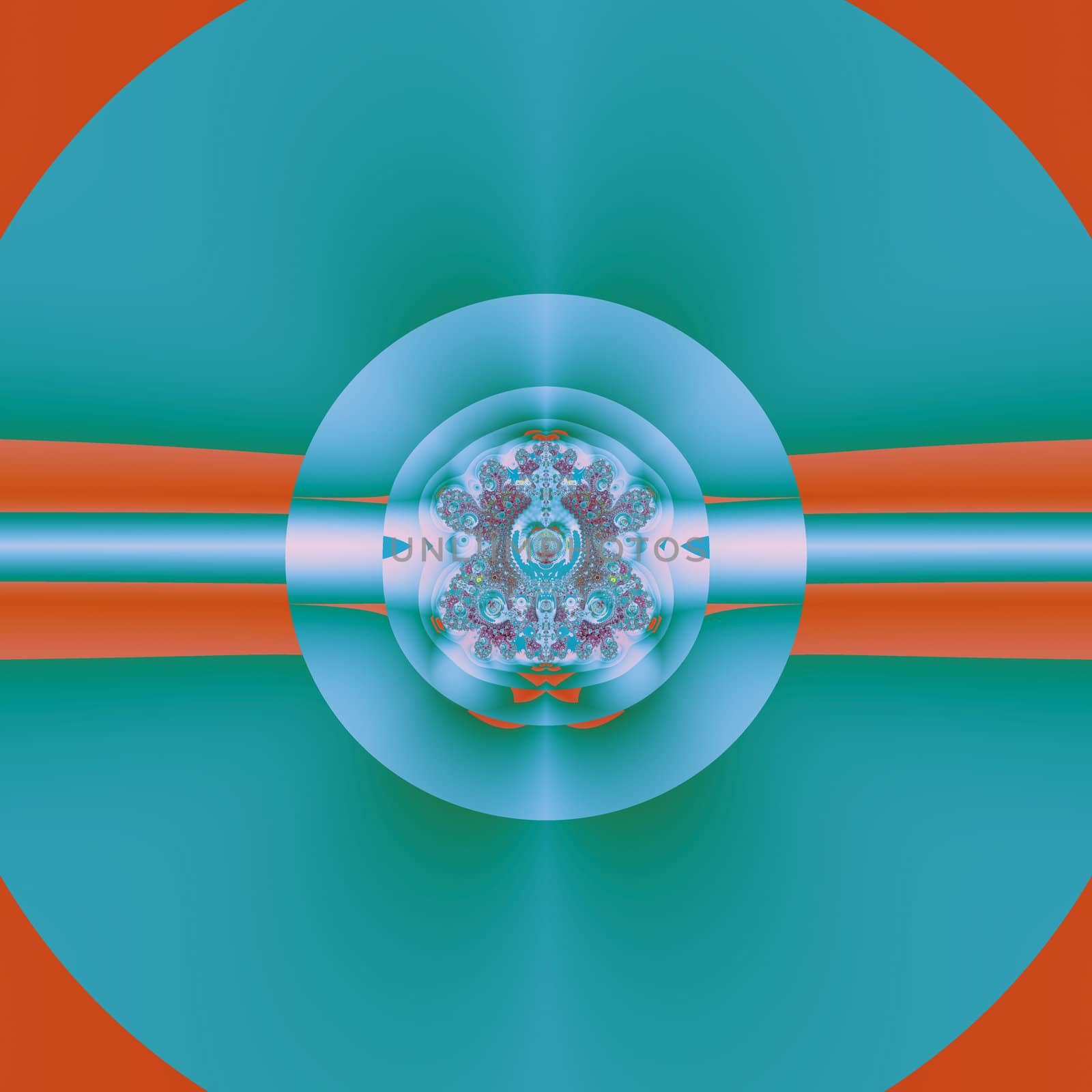 Elegant fractal design, abstract psychedelic art, green vinyl disc