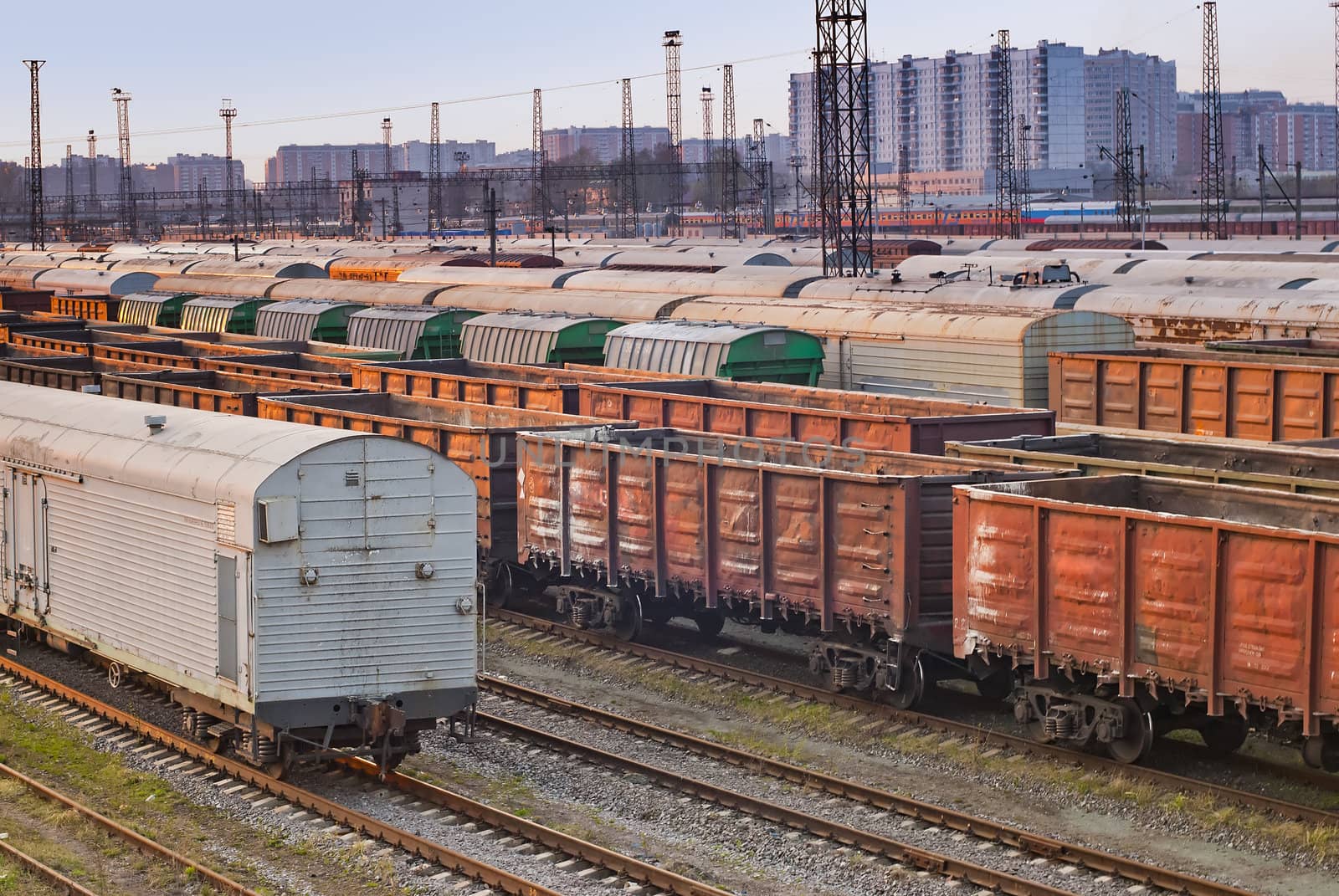 railroad freight wagons in freight yards