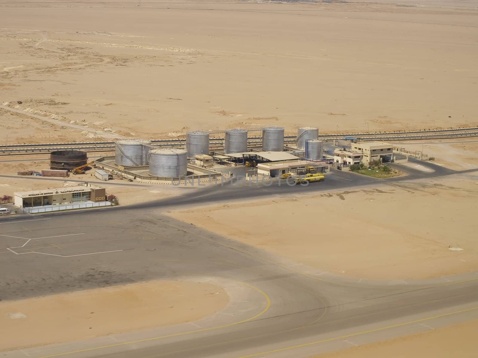 Aerial View of a refinery in the desert