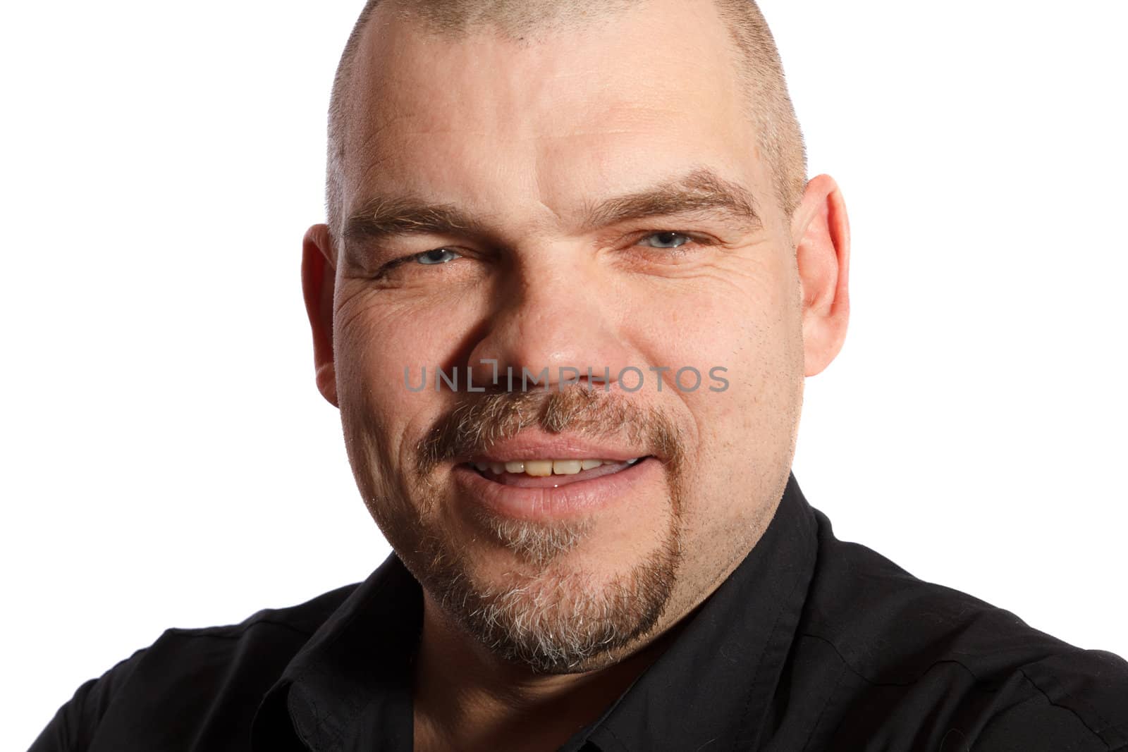 smiling middle age  man portrait on white background