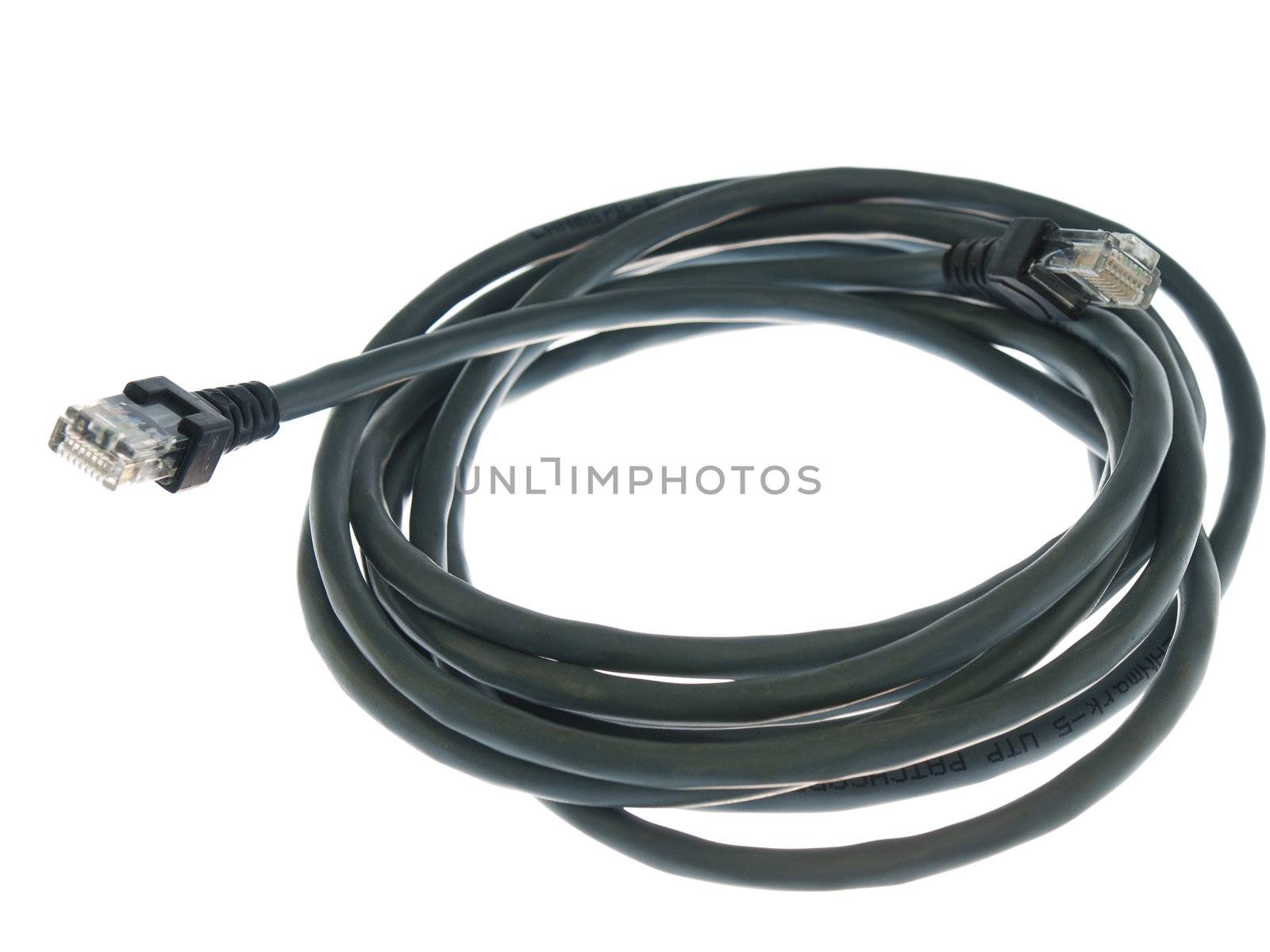 a roll utp cable on a white background