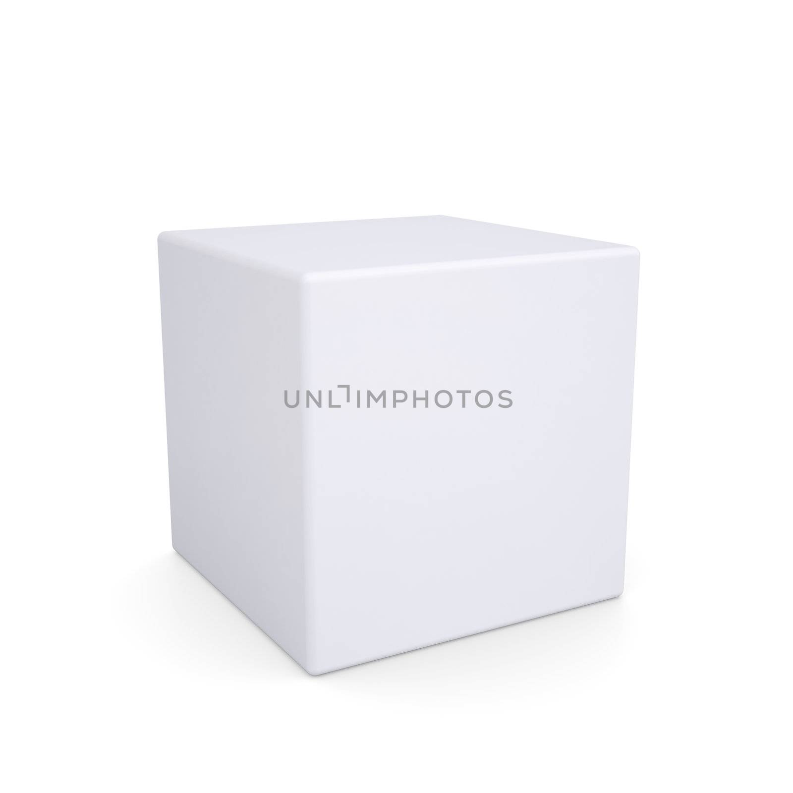 White cube with rounded edges by cherezoff