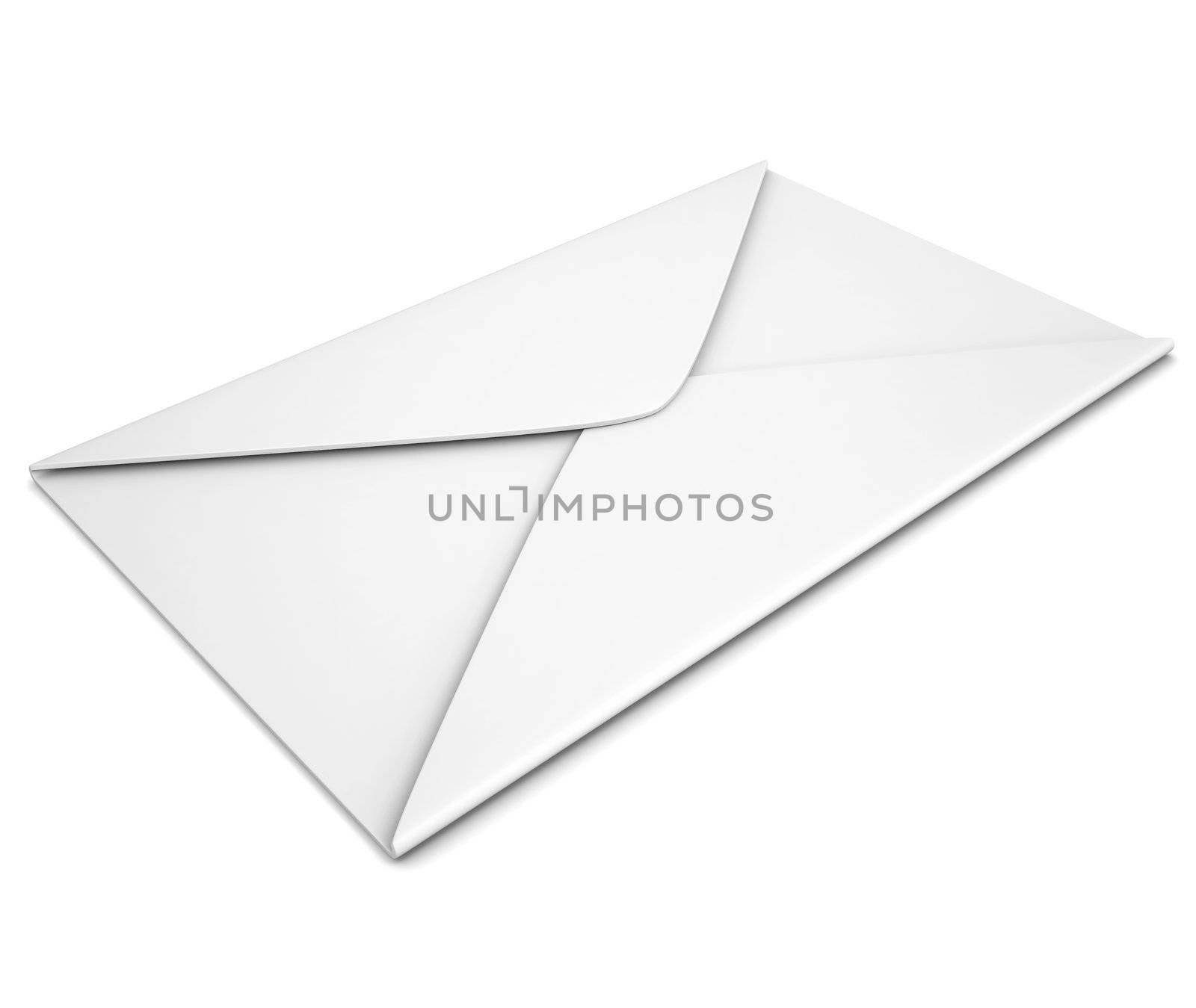 White envelope. Isolated render on a white background