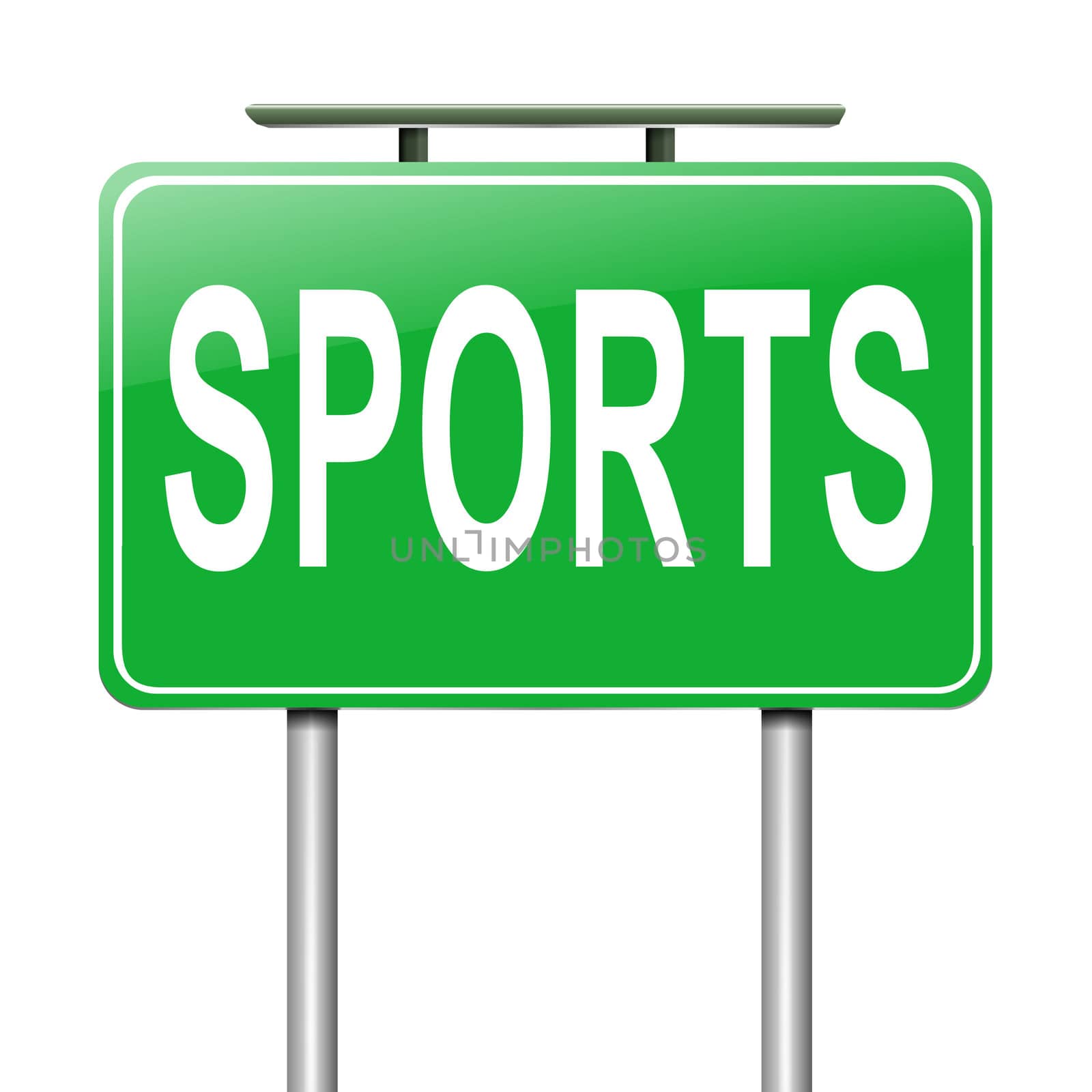 Illustration depicting a sign with a sports concept.