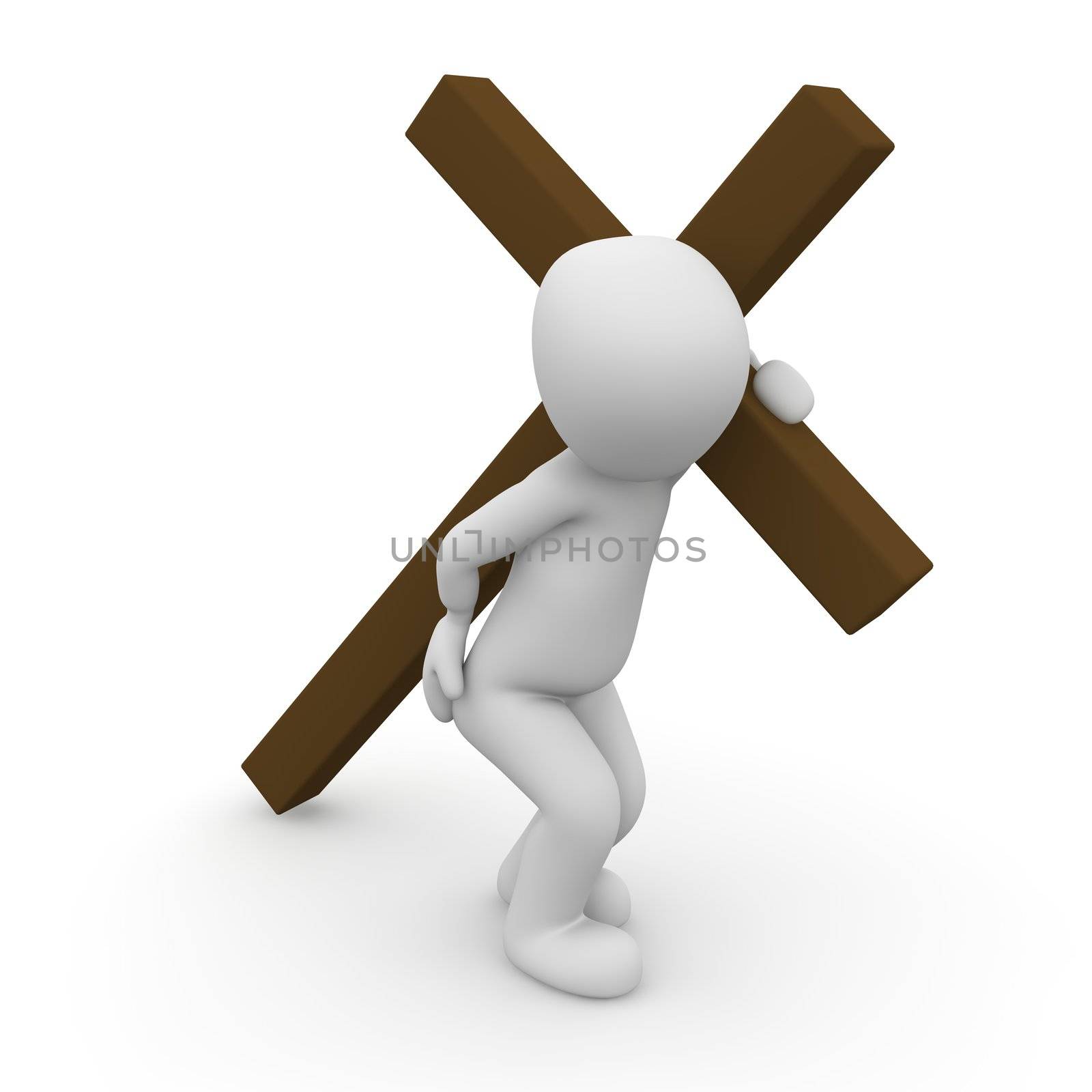 Jesus Christ carrying his cross on the way to crucifixion
