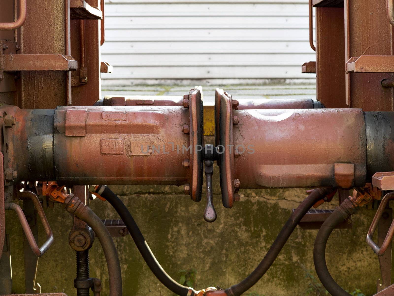 Abstract detail of the train bumper