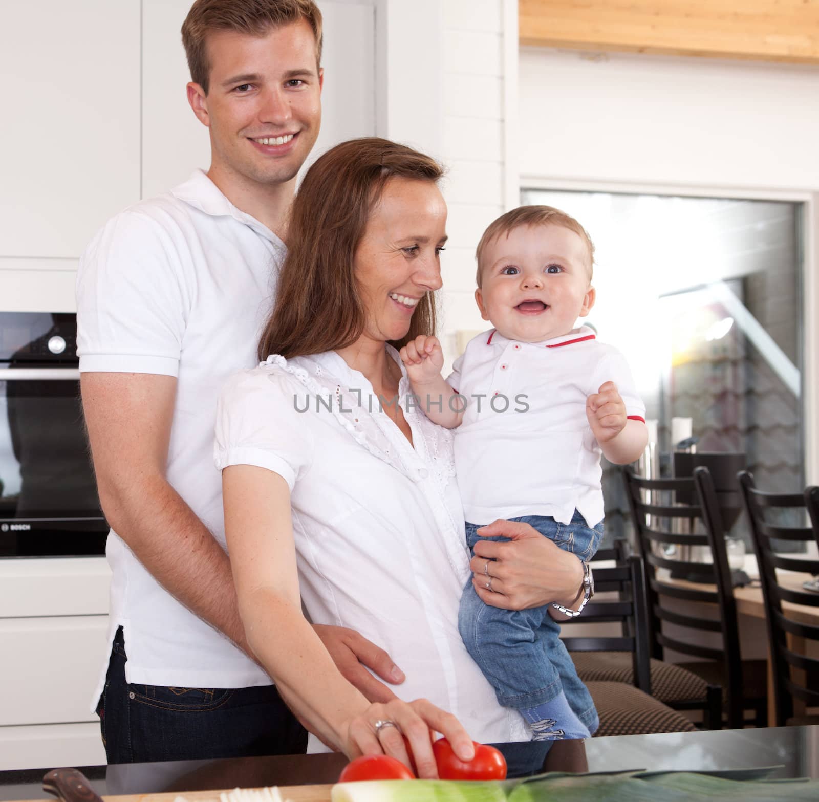 Family Portrait in Kitchen by leaf