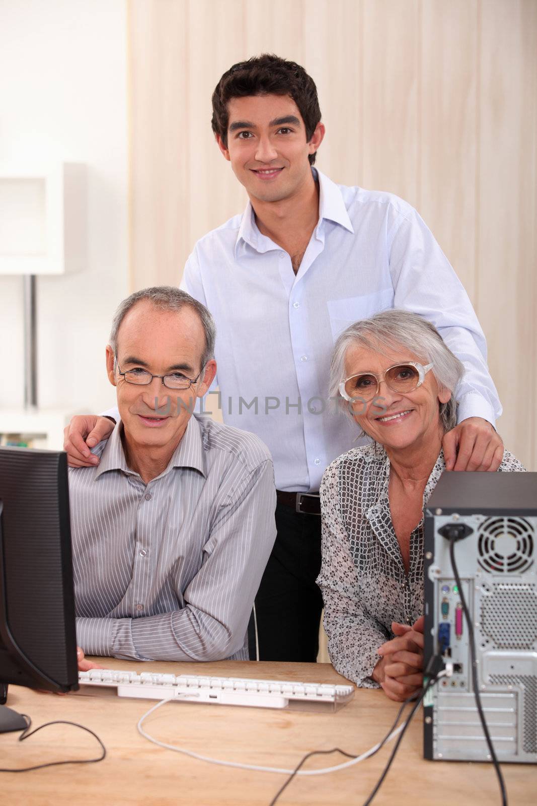 Grandson and grandparents by phovoir