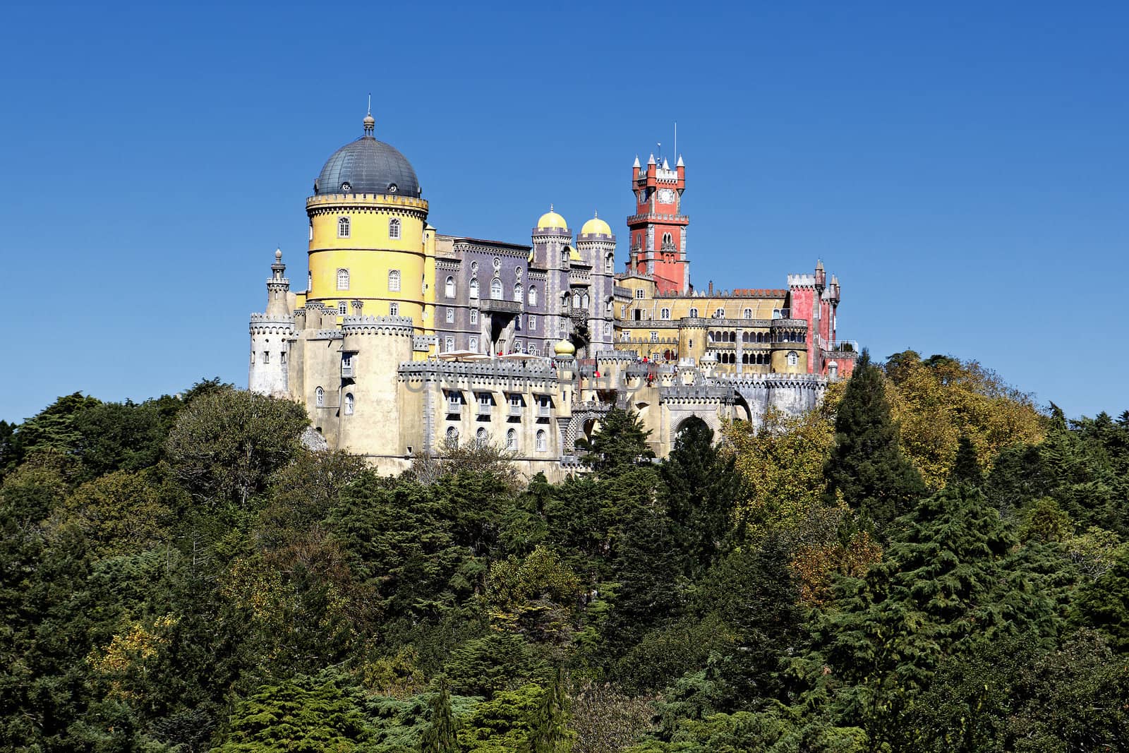 view of Pena castle in sintra, Portugal