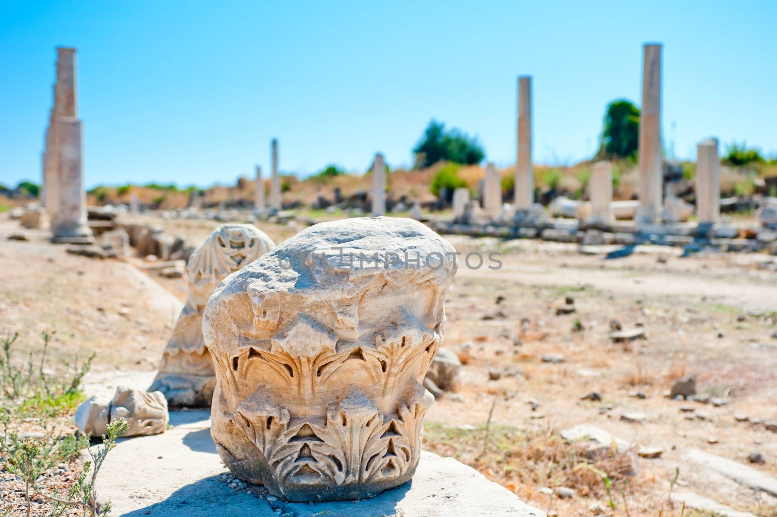 Ruins of old city Side, Antalya, Turkey by kosmsos111