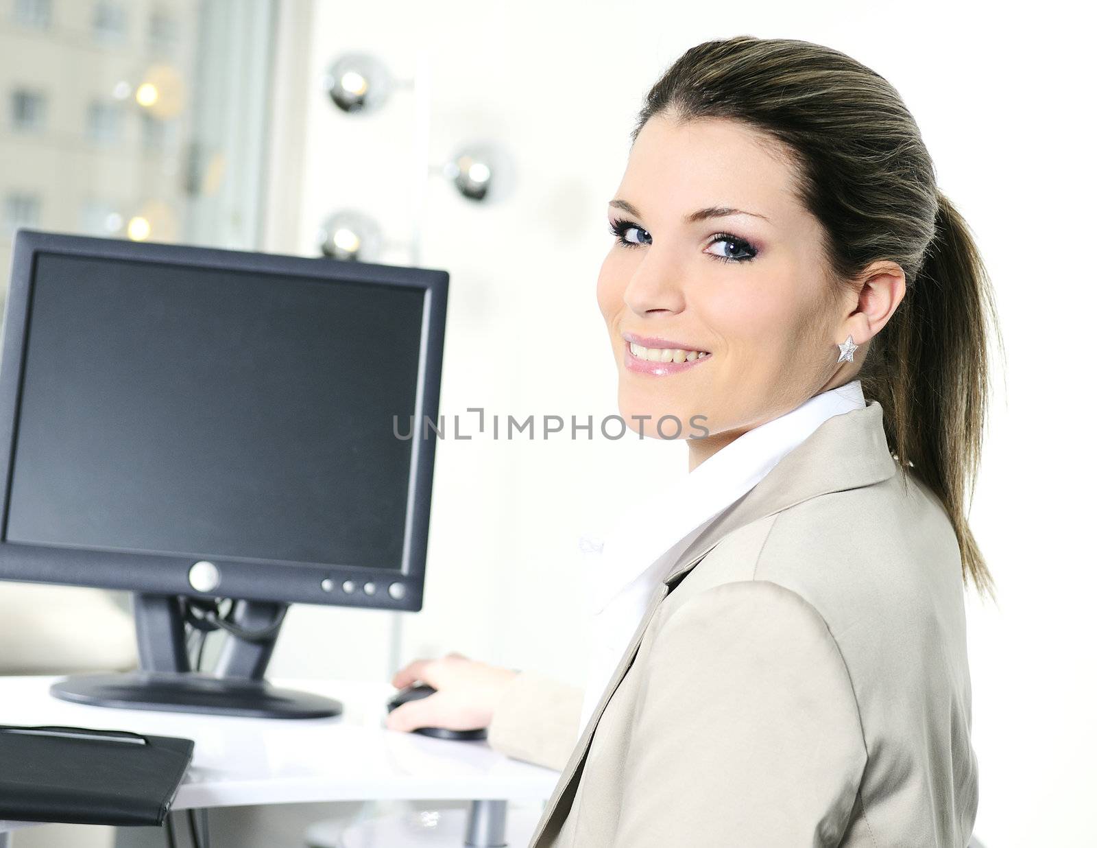 Closeup of businesswoman in the office