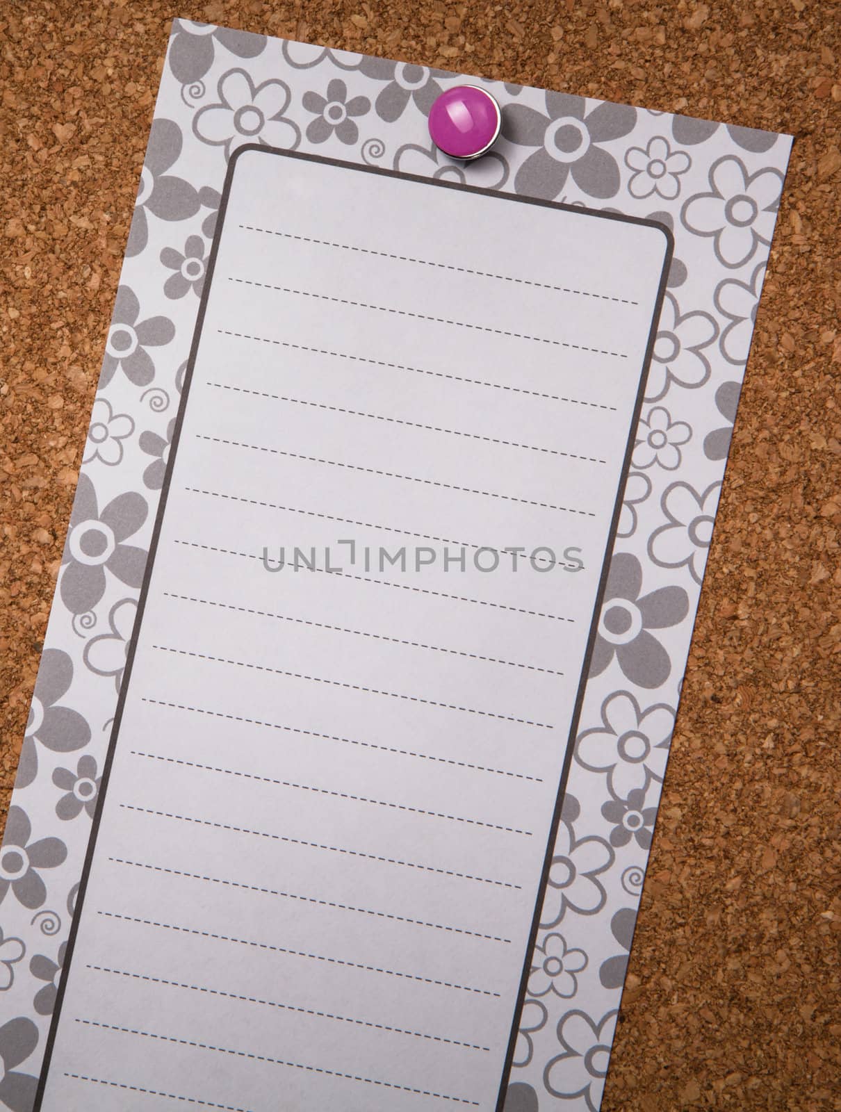 White lined note pad