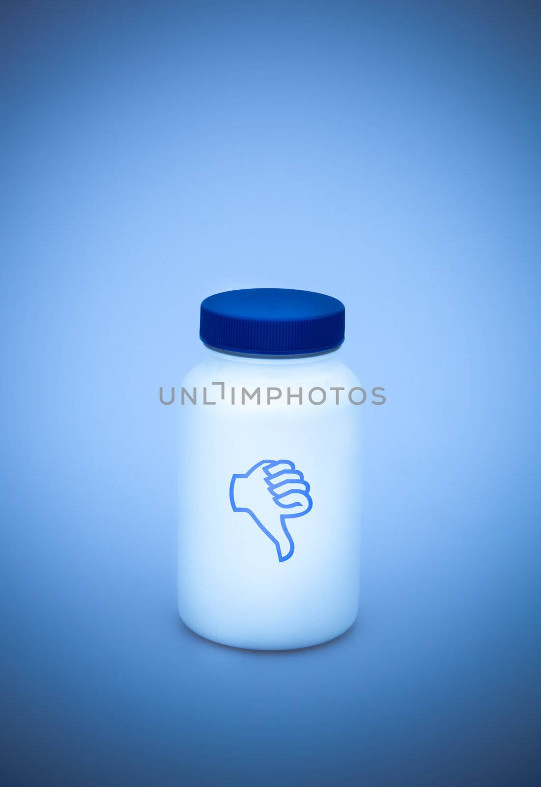 Small white medecine bottle