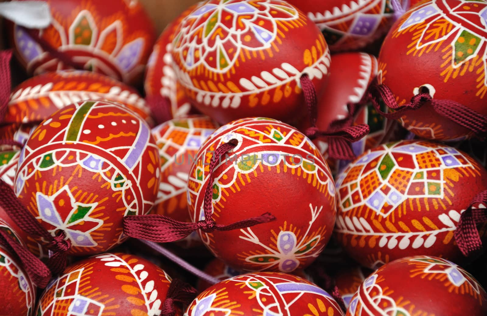 There are colored and decorated eggs from Czech republic.