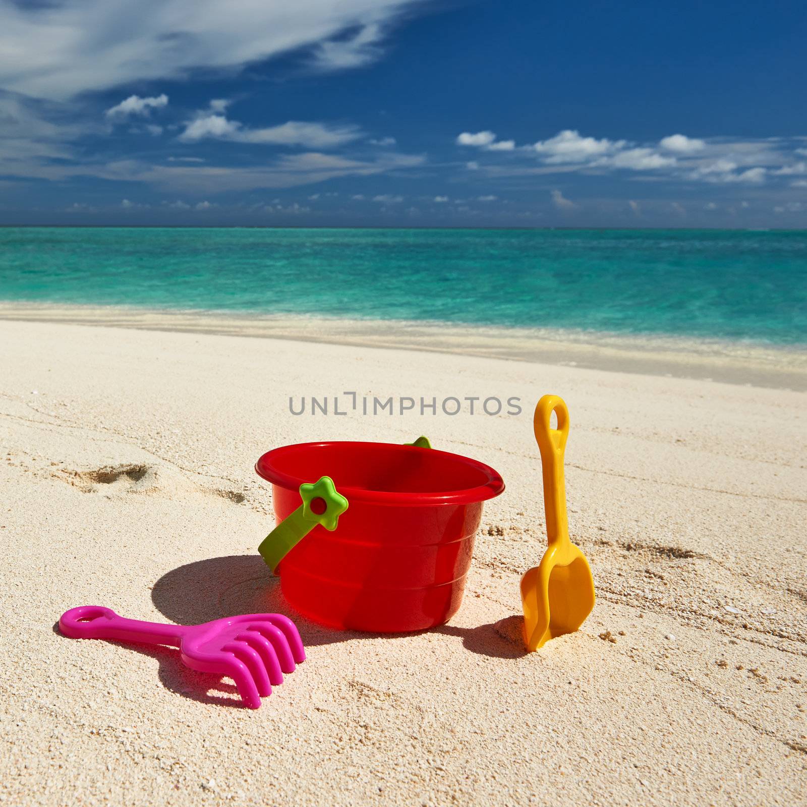 Beach toys in the sand