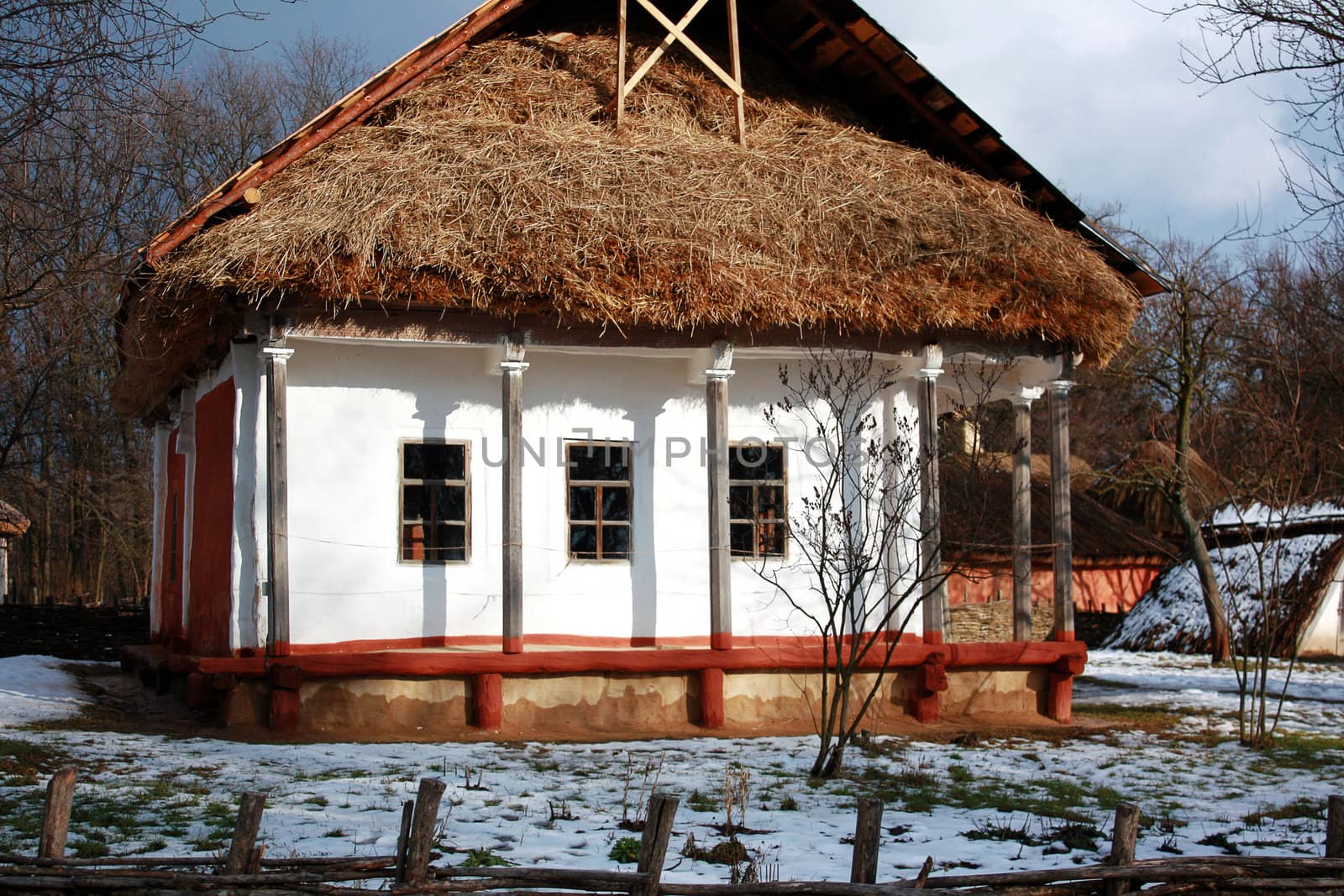 Ukrainian house in winter by Roka