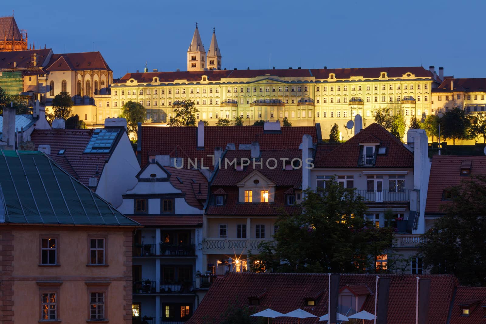 Prague - Hradcany Castle At Dusk by Roka
