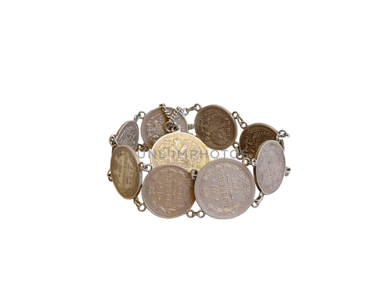 Bracelet of old coins by Roka
