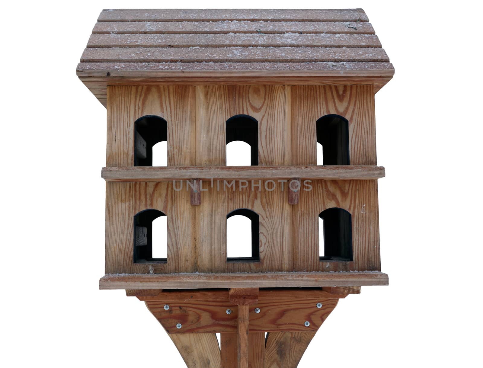 Wooden bird feeders. Isolate