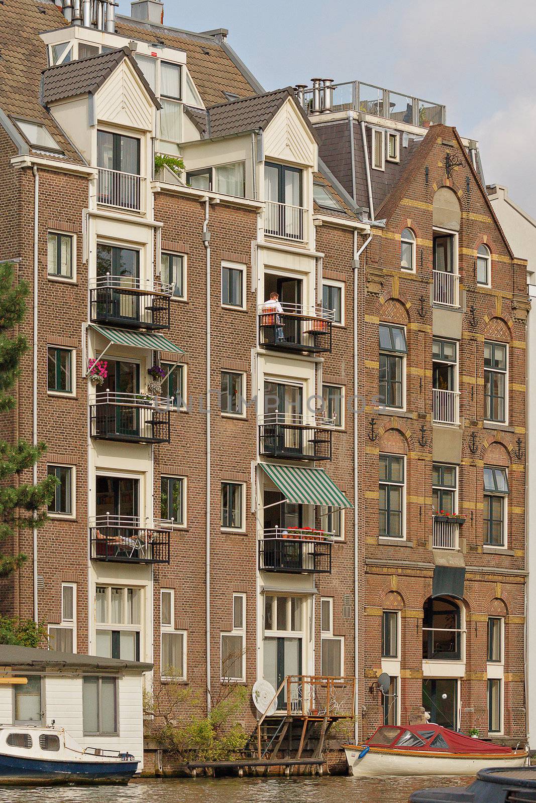 The famous canal houses in Amsterdam.