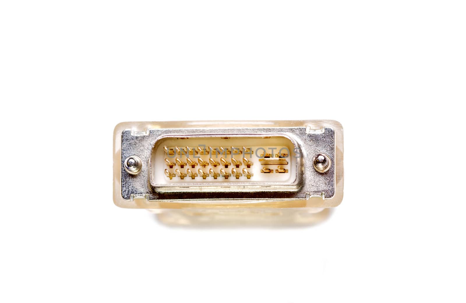 Computer connector jack isolated on white