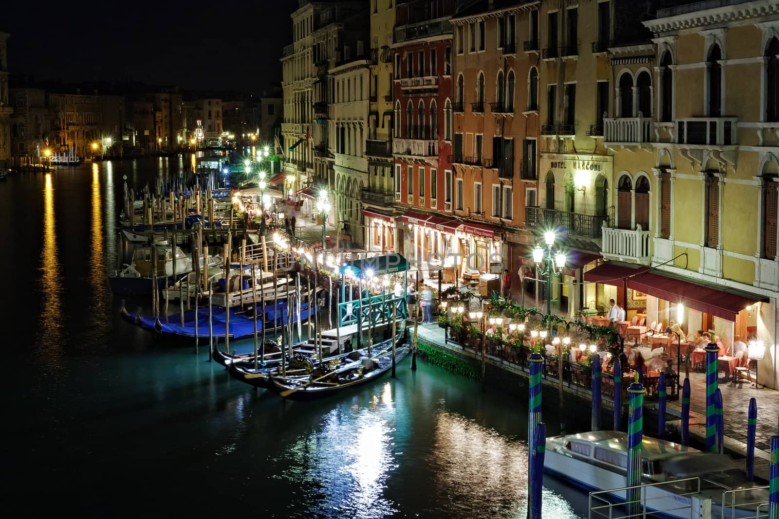 Grand Canal at night, Venice. Italy