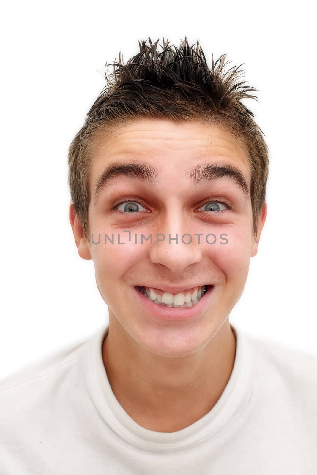 cheerful man portrait isolated on the white background